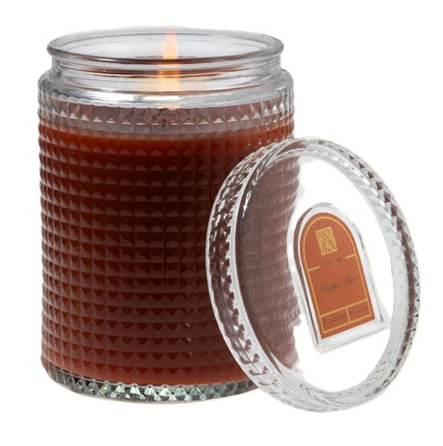 Pumpkin Spice Aromatique Textured Glass 15 Oz Scented Jar Candle W Lid 