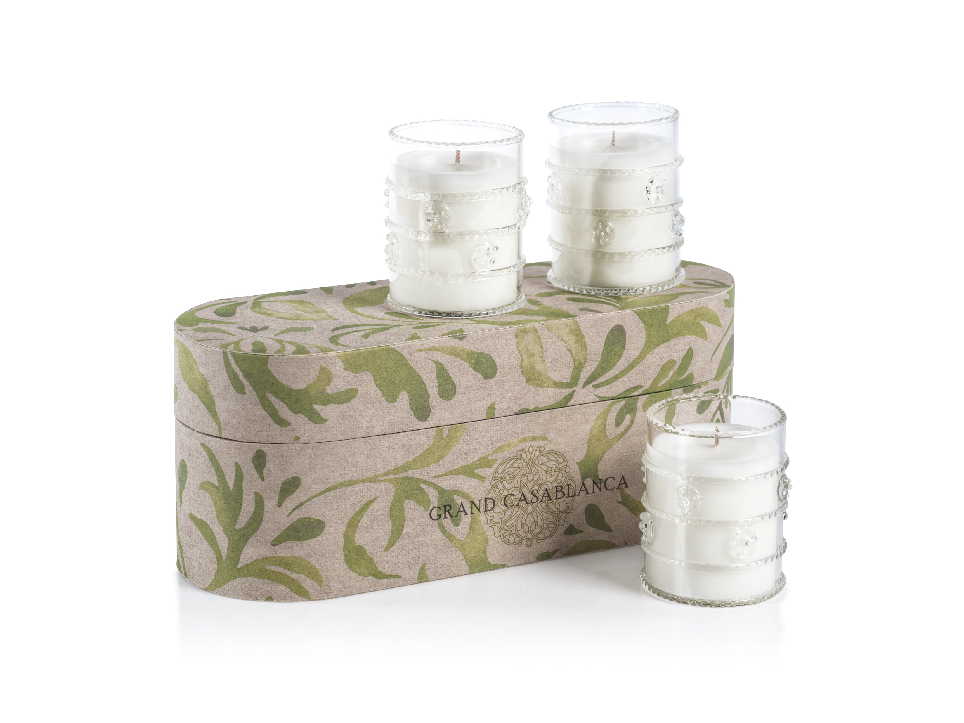 WATER LOTUS Zodax Grand Casablanca Scented Candle Trio - Gift Boxed ...